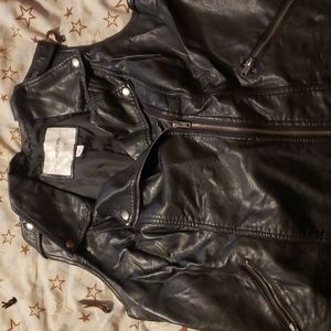 faux leather vest